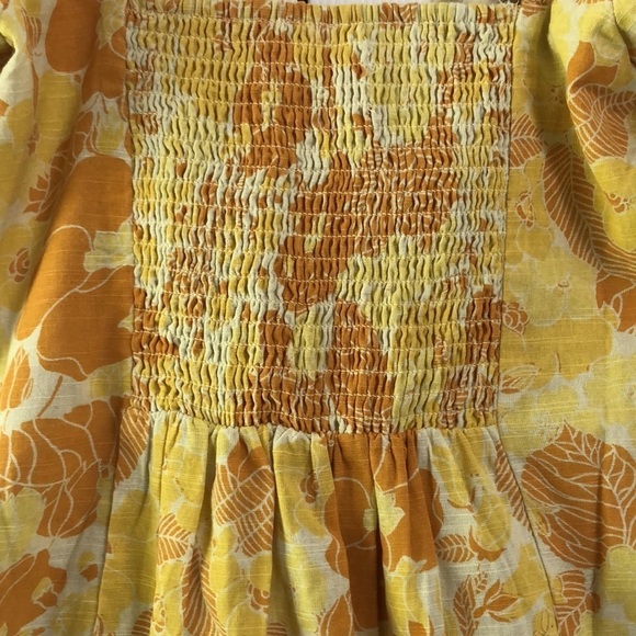 Urban Outfitters Floral Hook and Eye Mini Dress Yellow Size Small NWT - Picture 5 of 16